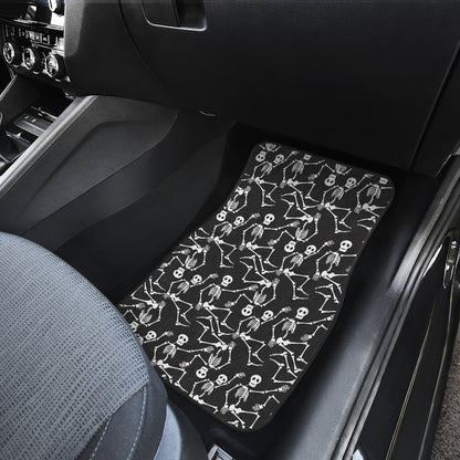 Skeleton Themed Print Car Floor Mats Front Back