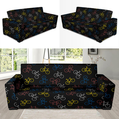 Bicycle Pattern Print Design 03 Sofa Slipcover