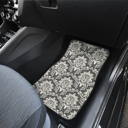 Damask Elegant Print Pattern Car Floor Mats Front Back