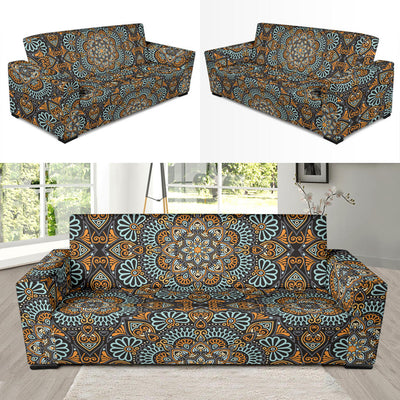 Mandala Pattern Print Design 05 Sofa Slipcover