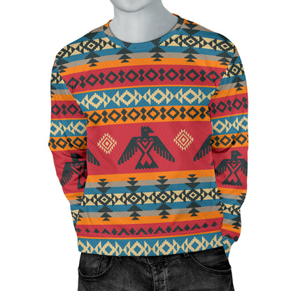 Eagles Native American Design Men Long Sleeve Sweatshirt