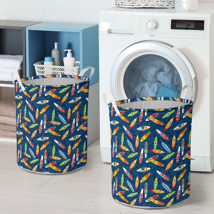 Surfboard Pattern Print Laundry Basket