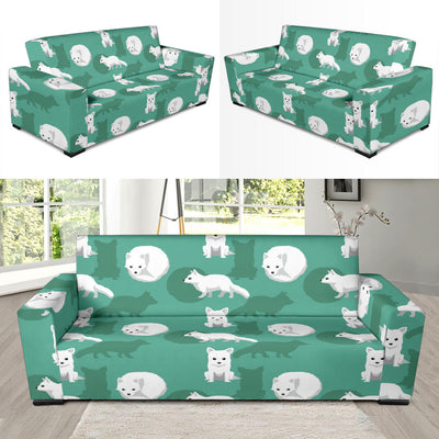 Arctic Fox Pattern Print Design Sofa Slipcover