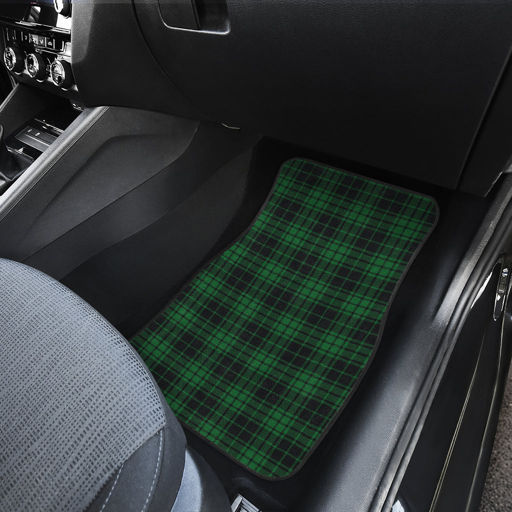 Green Tartan Plaid Pattern Car Floor Mats Front Back