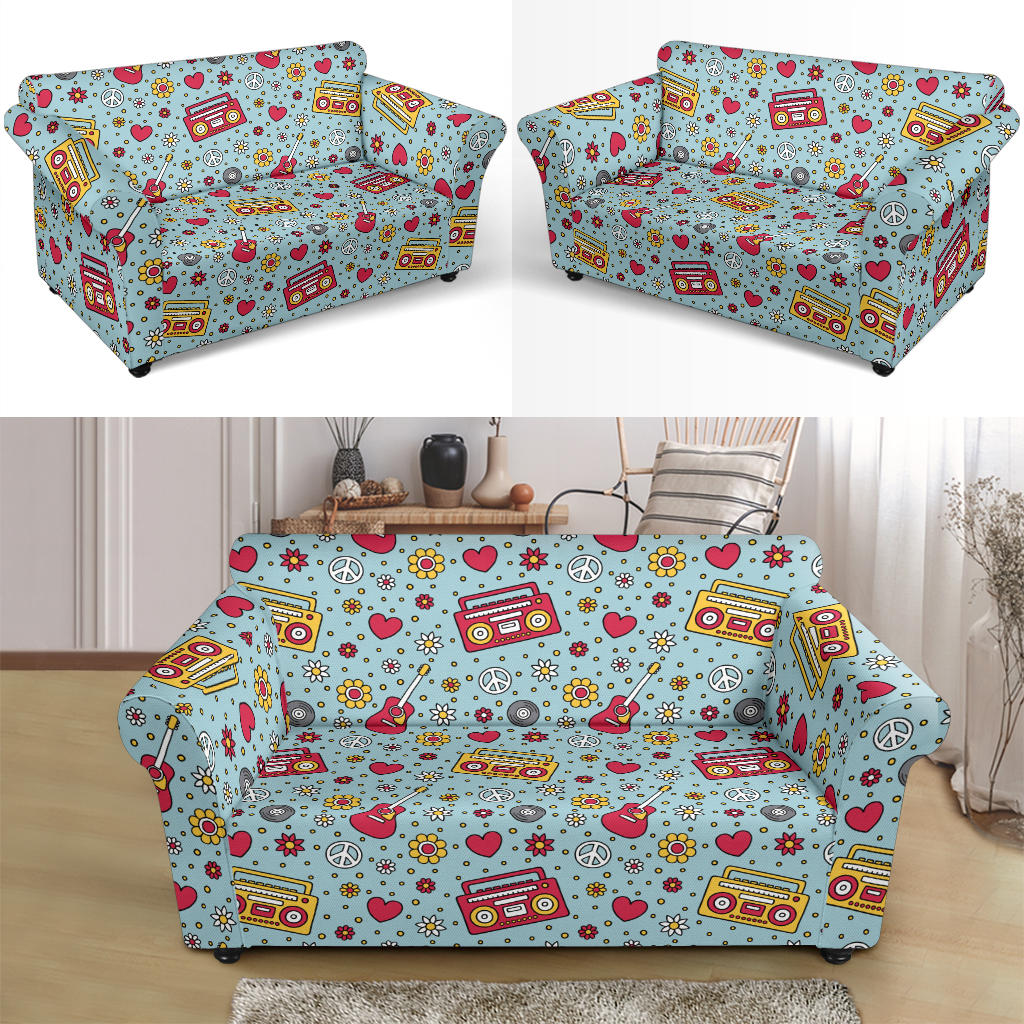 Hippie Print Design LKS307 Loveseat Couch Slipcover