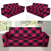 Buffalo check Pink Pattern Print Design 01 Sofa Slipcover