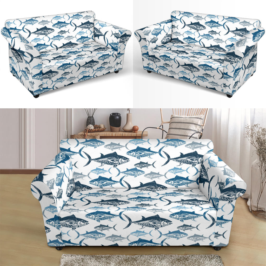 Tuna Fish Print Design LKS303 Loveseat Couch Slipcover