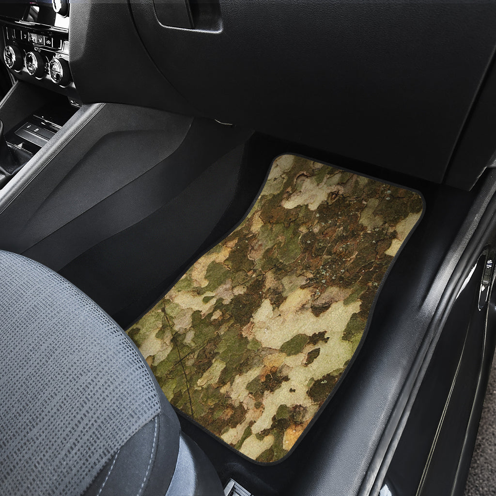 Camo Realistic Tree Texture Print Car Floor Mats Front Back