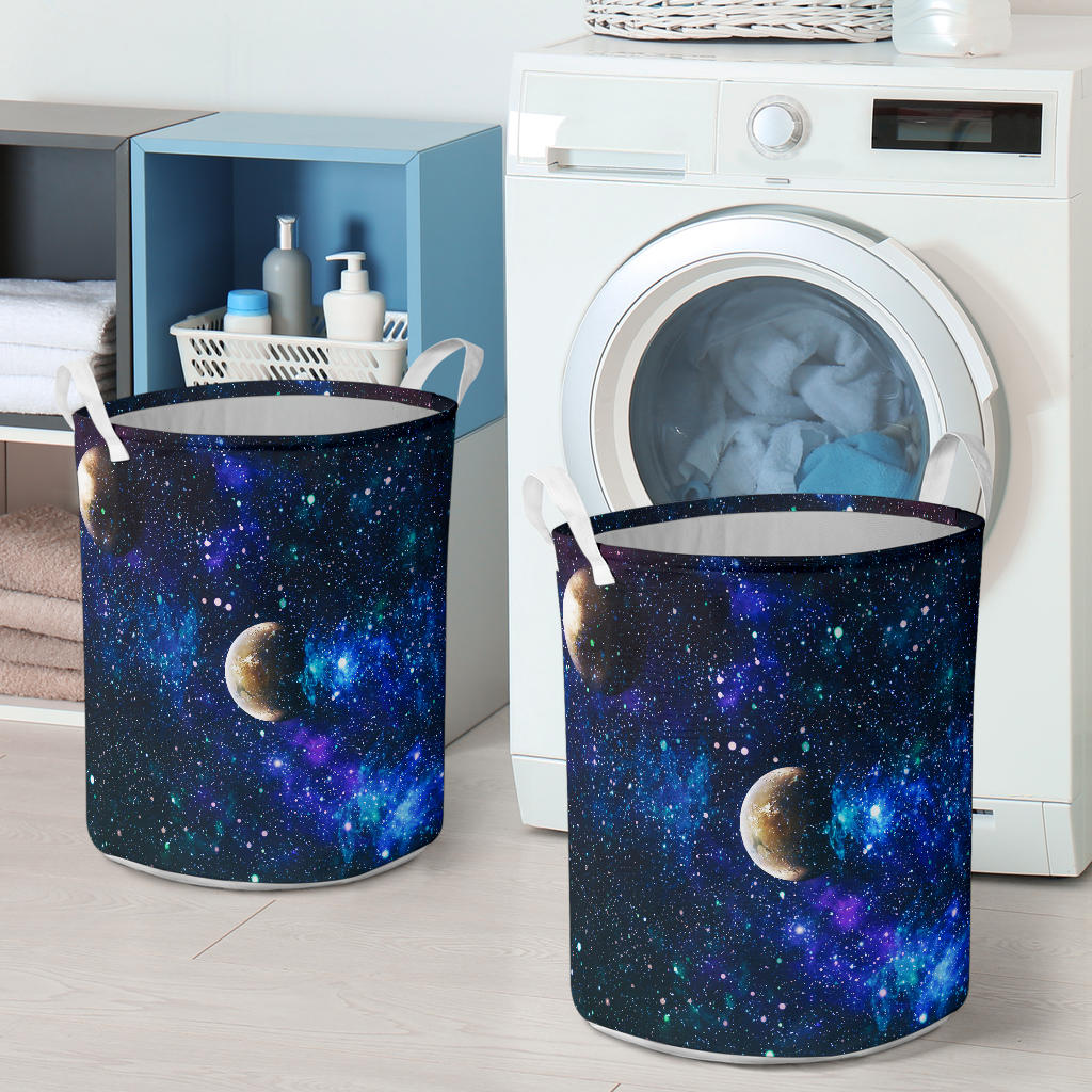 Galaxy Stardust Planet Space Print Laundry Basket