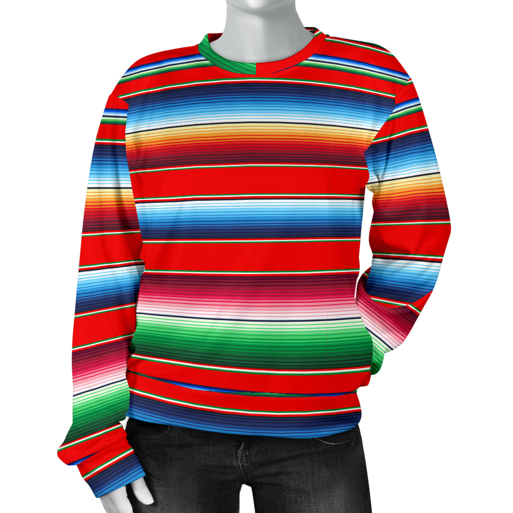 Serape Print Women Long Sleeve Sweatshirt