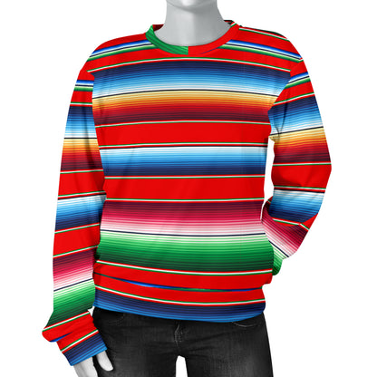 Serape Print Women Long Sleeve Sweatshirt
