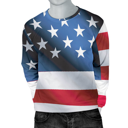 American flag Classic Men Long Sleeve Sweatshirt