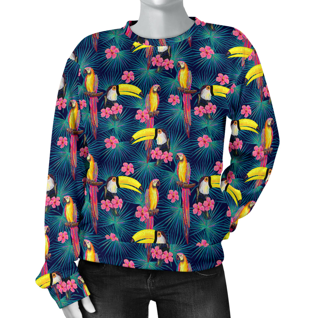 Toucan Parrot Design Women Long Sleeve Sweatshirt