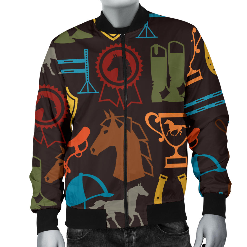 Equestrian Equipment Horse Colorful Men Bomber Jacket