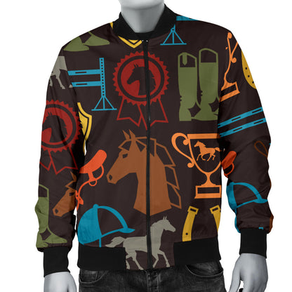 Equestrian Equipment Horse Colorful Men Bomber Jacket