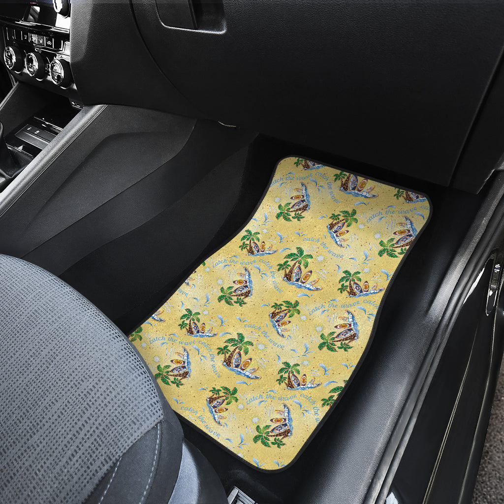 Surf Catch the Wave Design Car Floor Mats Front Back