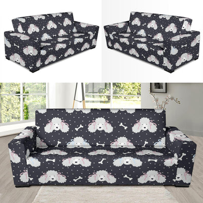 Poodle Pattern Print Design A03 Sofa Slipcover