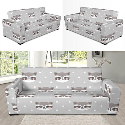 Raccoon Pattern Print Design A04 Sofa Slipcover