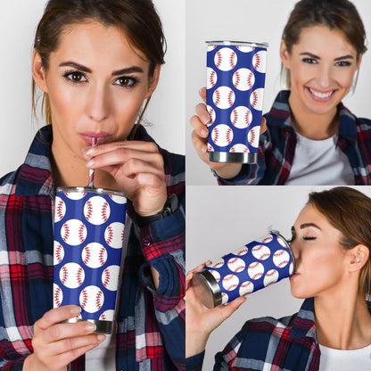 Baseball Blue Background Tumbler