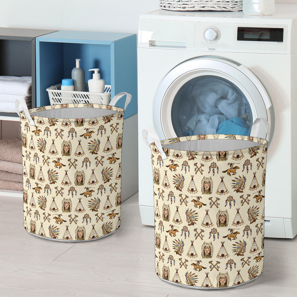 Native Indian Pattern Design Print Laundry Basket
