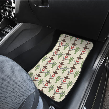 Western Cowboy Print Car Floor Mats Front Back