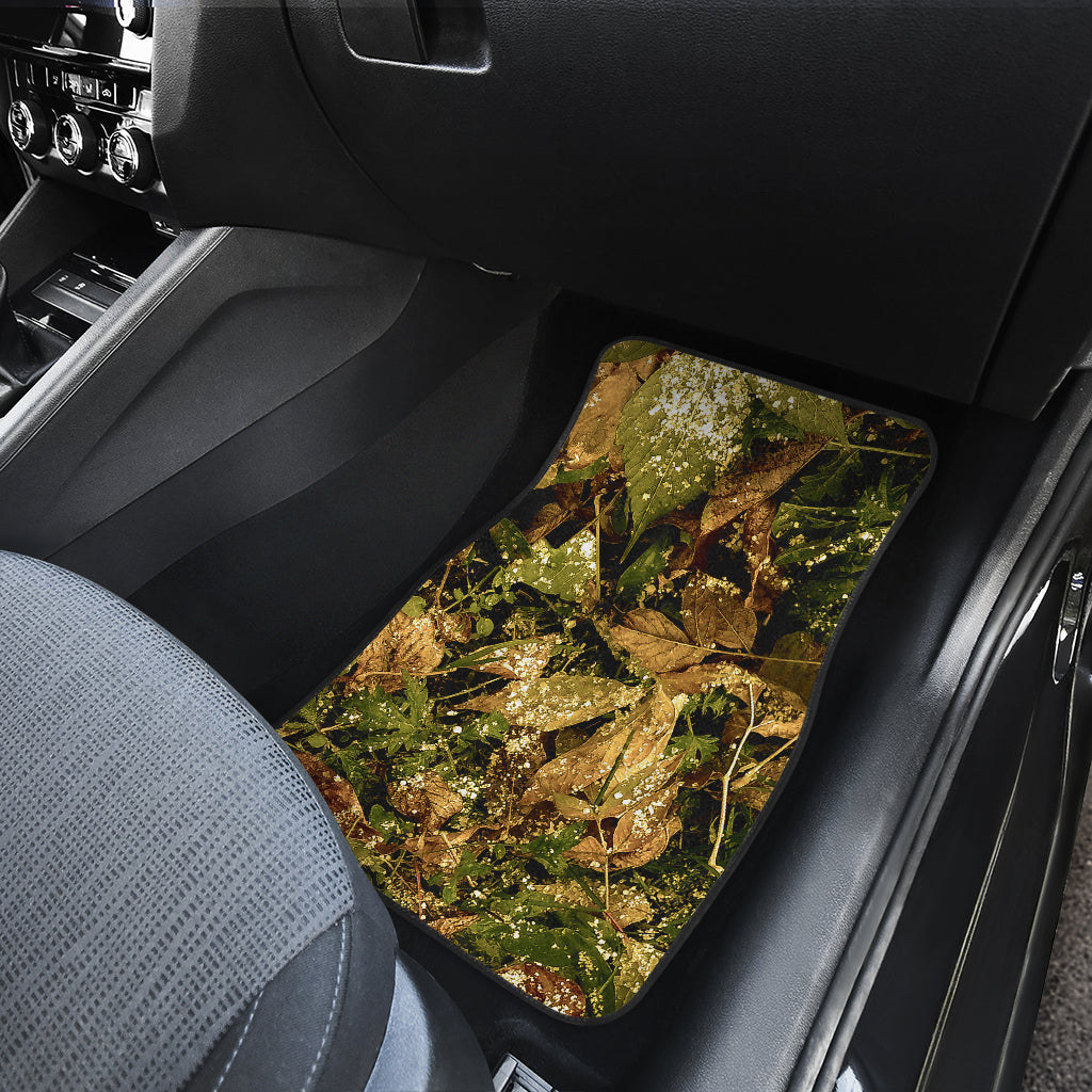 Camo Realistic Tree Forest Texture Print Car Floor Mats Front Back