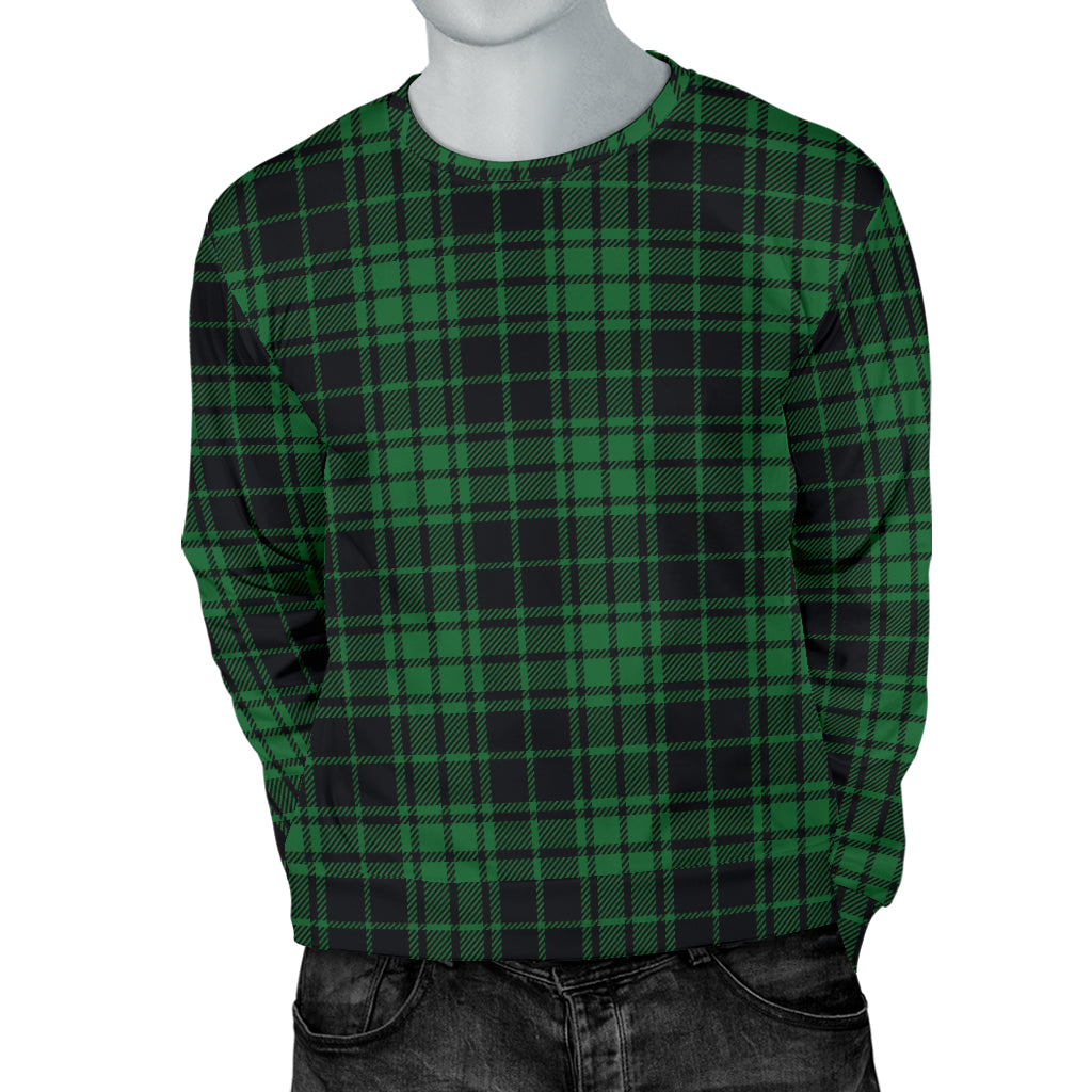 Green Tartan Plaid Pattern Men Long Sleeve Sweatshirt