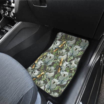 Koala Pattern Design Print Car Floor Mats Front Back