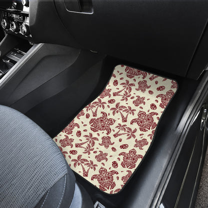 Polynesian Tattoo Turtle Themed Car Floor Mats Front Back