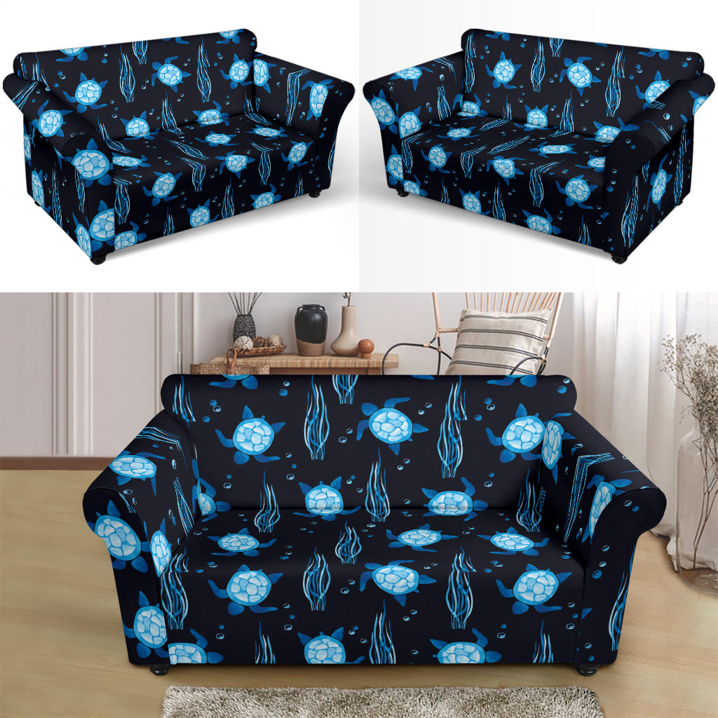 Sea Turtle Print Design LKS3013 Loveseat Couch Slipcover