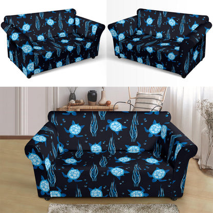 Sea Turtle Print Design LKS3013 Loveseat Couch Slipcover