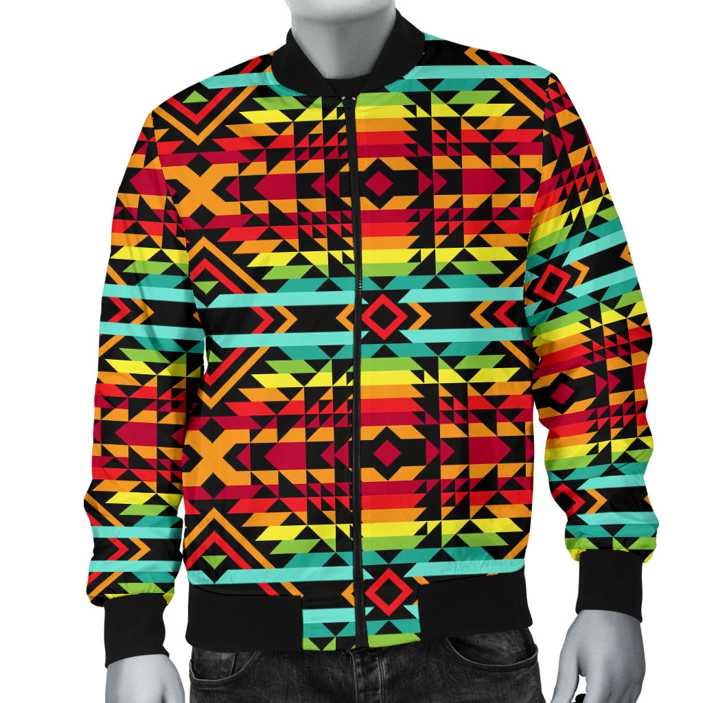 Kente Red Design African Print Men Bomber Jacket