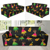 Hula Dancers Hawaiian Girl Pattern Print Design 03 Sofa Slipcover