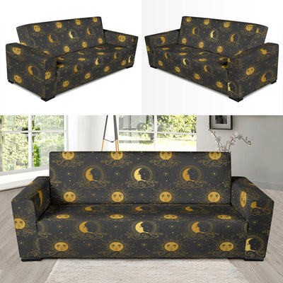 Celestial Moon Sun Pattern Print Design 05 Sofa Slipcover