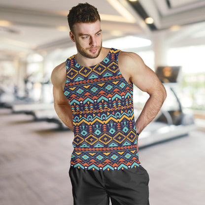 Aztec Style Print Pattern Men Tank Top