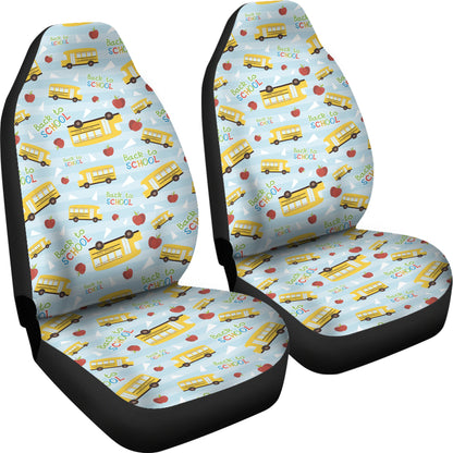 School Bus Back To School Print Design LKS303 Car Seat Covers