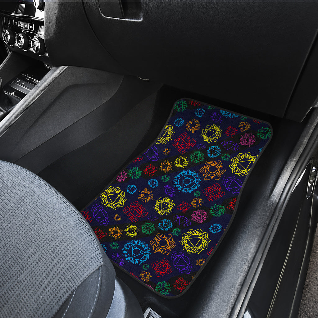 Chakra Colorful Print Pattern Car Floor Mats Front Back