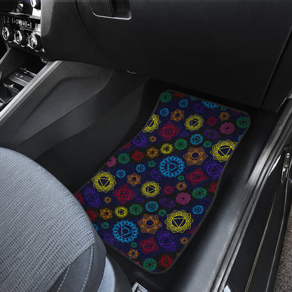 Chakra Colorful Print Pattern Car Floor Mats Front Back