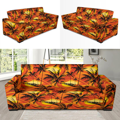 Palm Tree Pattern Print Design A02 Sofa Slipcover