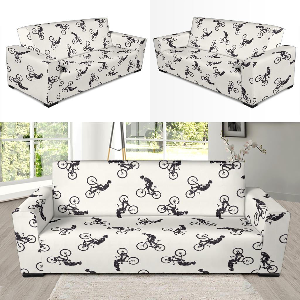 Mountain bike Pattern Print Design 01 Sofa Slipcover