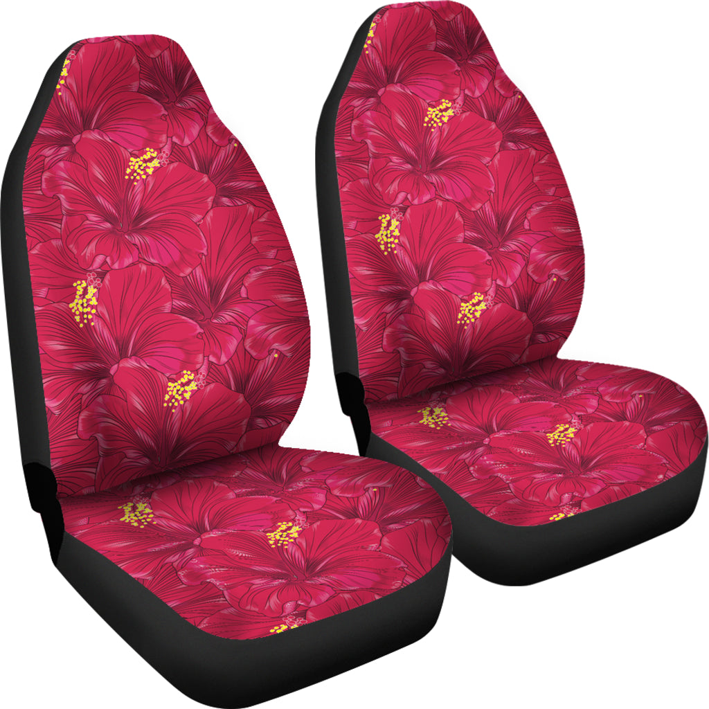 Hibiscus Red Pattern Print LKS308 Car Seat Covers