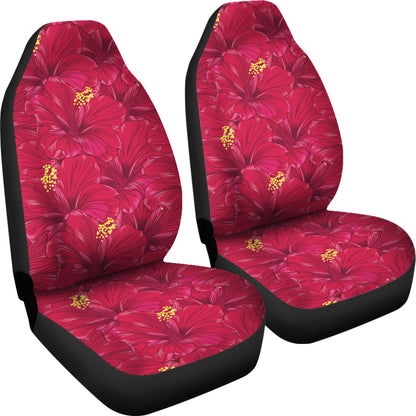Hibiscus Red Pattern Print LKS308 Car Seat Covers