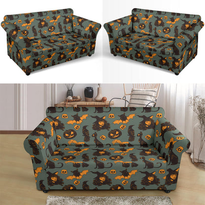 Witch Bat Halloween Print Design LKS305 Loveseat Couch Slipcover