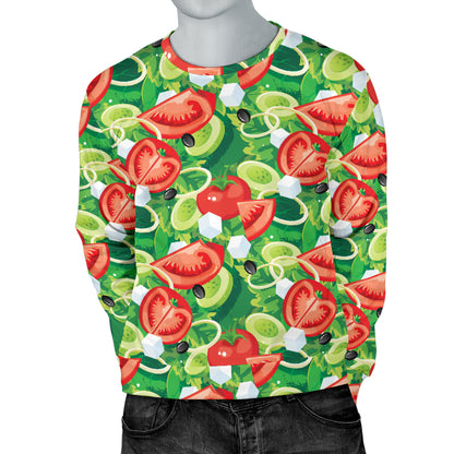 Vegan Salad Themed Design Print Men Long Sleeve Sweatshirt