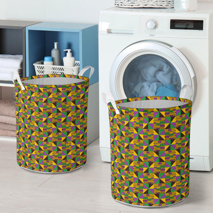 Kente Triangle Design African Print Laundry Basket