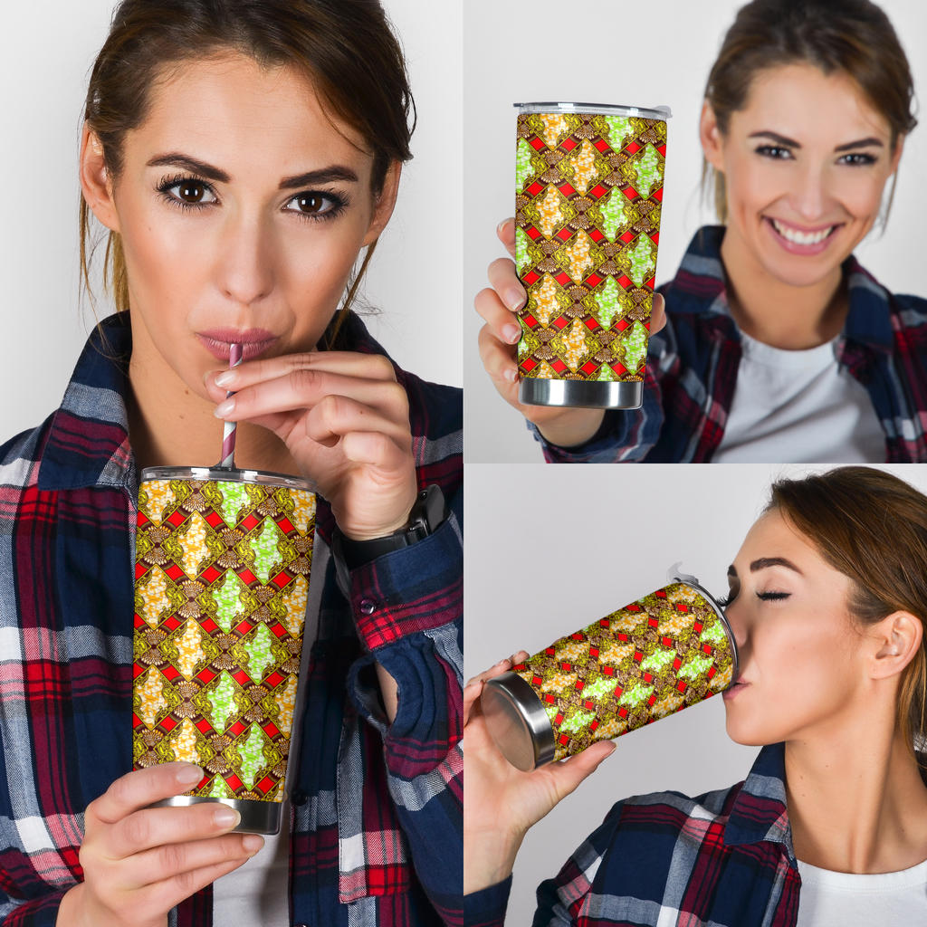 African Classic Print Pattern Tumbler