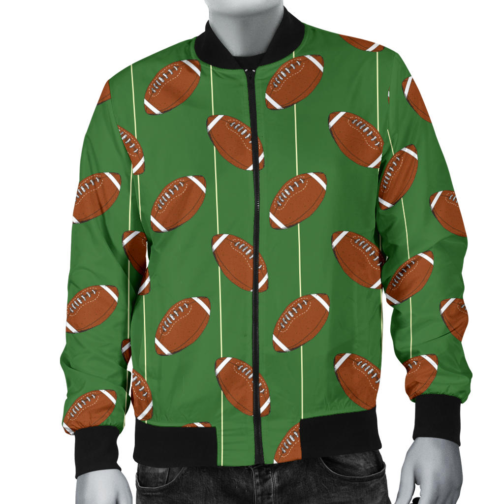 American Football on Field Themed Men Bomber Jacket