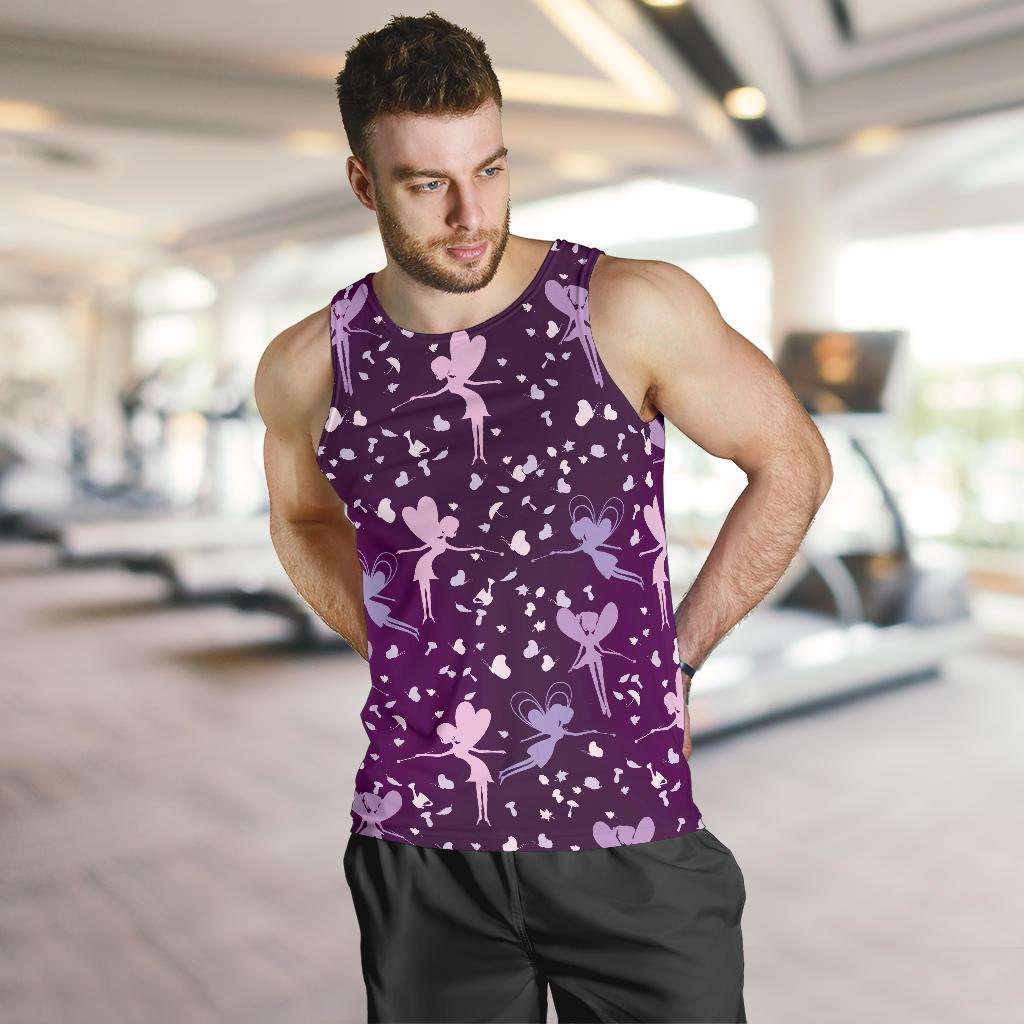 Fairy Pink Print Pattern Men Tank Top