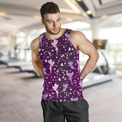 Fairy Pink Print Pattern Men Tank Top