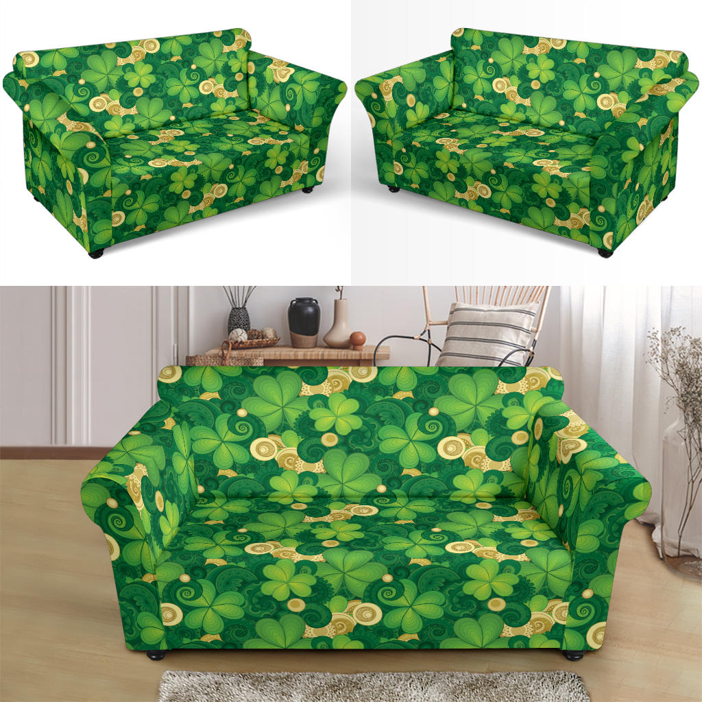 Shamrock Print Design LKS301 Loveseat Couch Slipcover
